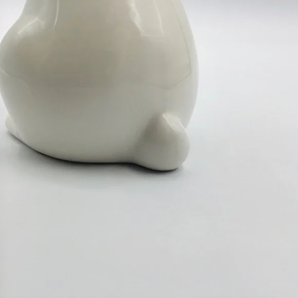 CERAMIC White Bunny Rabbit 8” Easter Spring Figure Farmhouse Decor Mantle Table - Picture 7 of 9